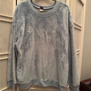 Disney Light Blue Stitch Embossed Sweatshirt